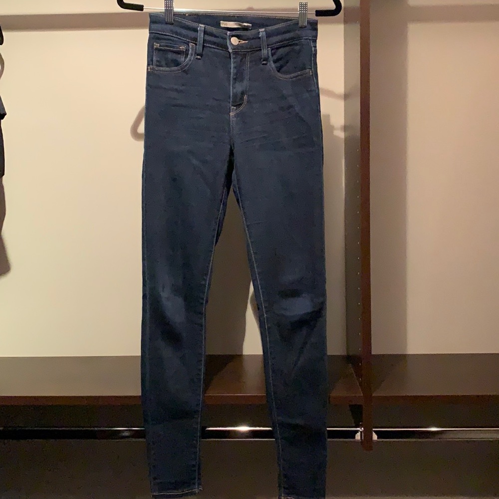 Dark Blue Levi High Rise Super Skinny Jeans